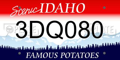 3DQ080 Idaho License Plate