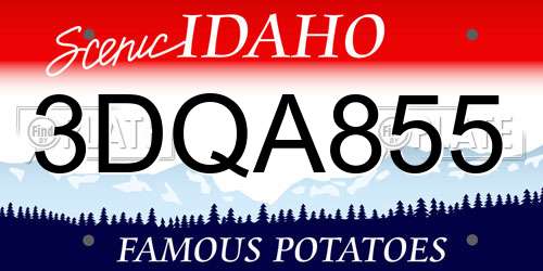 3DQA855 Idaho License Plate