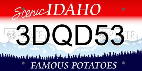 3DQD53 Idaho License Plate