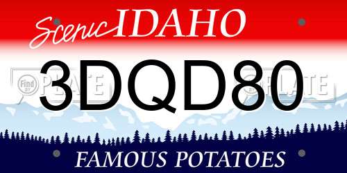 3DQD80 Idaho License Plate