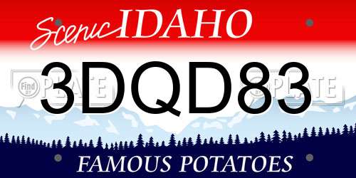 3DQD83 Idaho License Plate