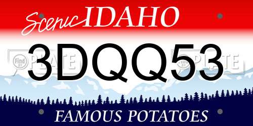 3DQQ53 Idaho License Plate