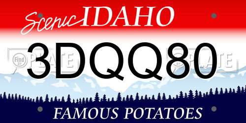 3DQQ80 Idaho License Plate