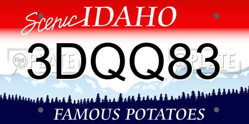 3DQQ83 Idaho License Plate