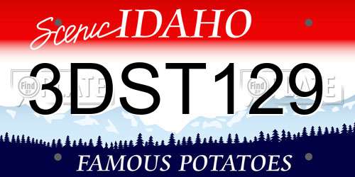 3DST129 Idaho License Plate
