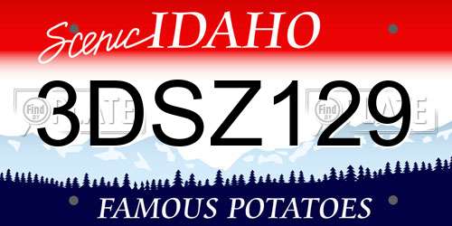 3DSZ129 Idaho License Plate