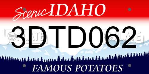 3DTD062 Idaho License Plate