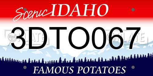 3DTO067 Idaho License Plate