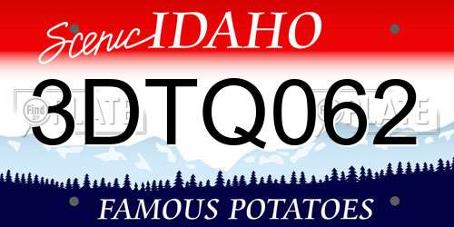 3DTQ062 Idaho License Plate