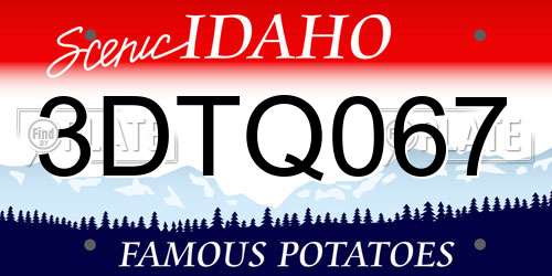 3DTQ067 Idaho License Plate