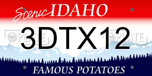 3DTX12 Idaho License Plate