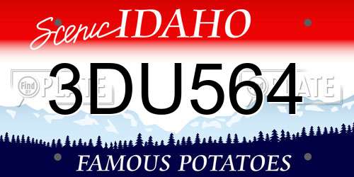 3DU564 Idaho License Plate