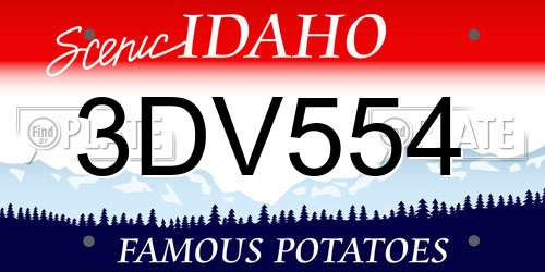 3DV554 Idaho License Plate