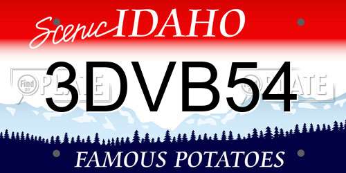 3DVB54 Idaho License Plate