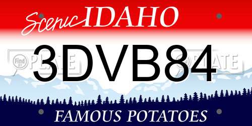 3DVB84 Idaho License Plate