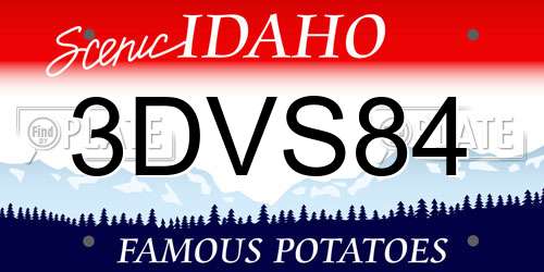 3DVS84 Idaho License Plate