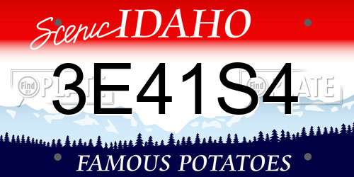 3E41S4 Idaho License Plate