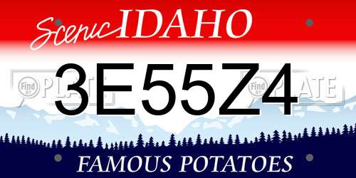 3E55Z4 Idaho License Plate