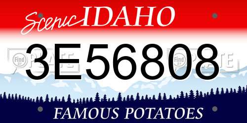 3E56808 Idaho License Plate