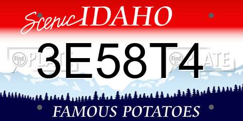 3E58T4 Idaho License Plate