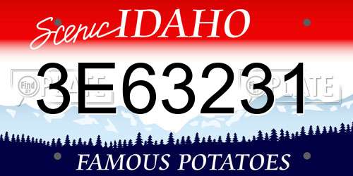 3E63231 Idaho License Plate