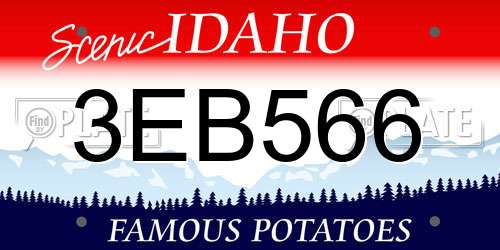 3EB566 Idaho License Plate