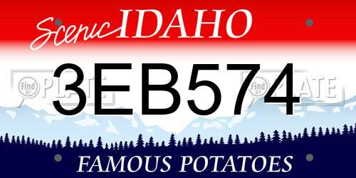3EB574 Idaho License Plate