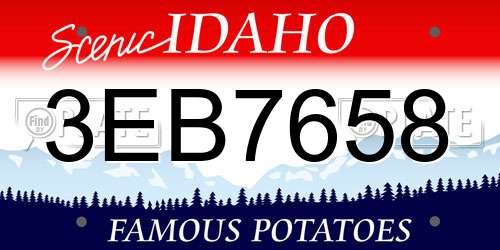 3EB7658 Idaho License Plate
