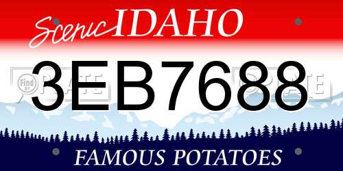 3EB7688 Idaho License Plate