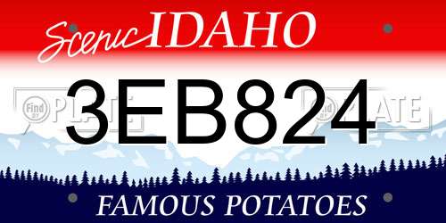 3EB824 Idaho License Plate