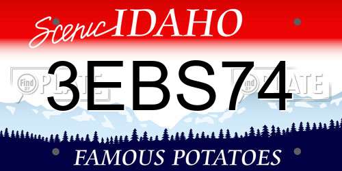 3EBS74 Idaho License Plate