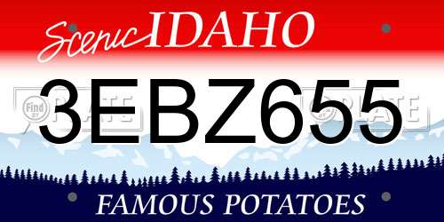 3EBZ655 Idaho License Plate