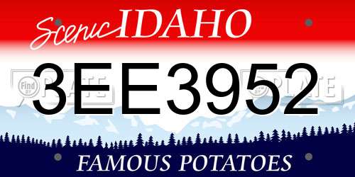 3EE3952 Idaho License Plate