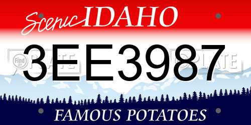 3EE3987 Idaho License Plate