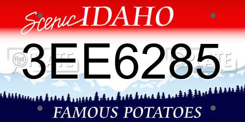 3EE6285 Idaho License Plate