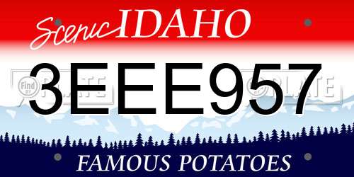 3EEE957 Idaho License Plate