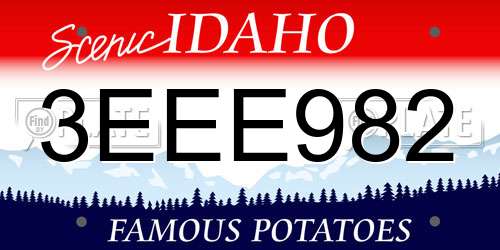 3EEE982 Idaho License Plate