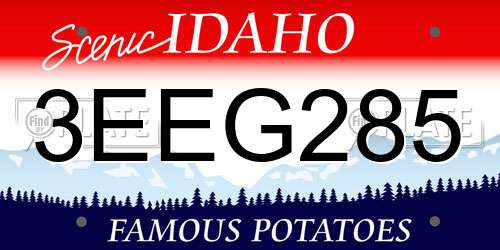 3EEG285 Idaho License Plate