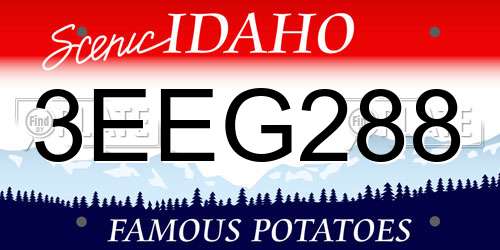 3EEG288 Idaho License Plate