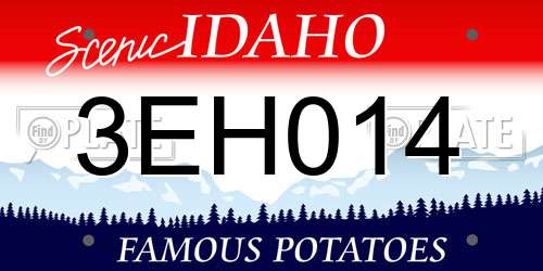 3EH014 Idaho License Plate