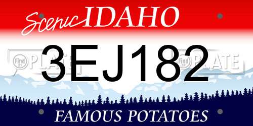 3EJ182 Idaho License Plate