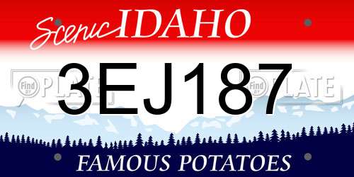 3EJ187 Idaho License Plate
