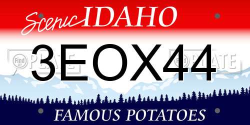 3EOX44 Idaho License Plate