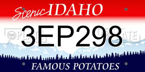 3EP298 Idaho License Plate