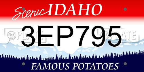 3EP795 Idaho License Plate