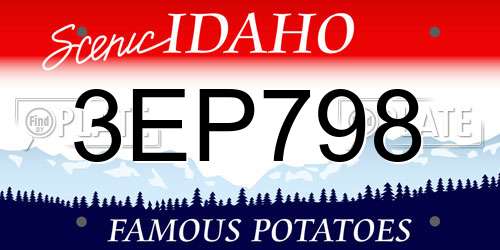 3EP798 Idaho License Plate
