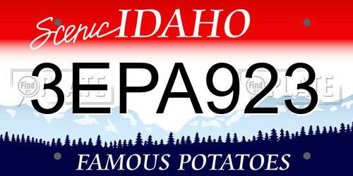3EPA923 Idaho License Plate