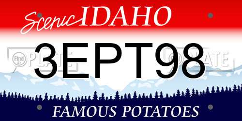 3EPT98 Idaho License Plate