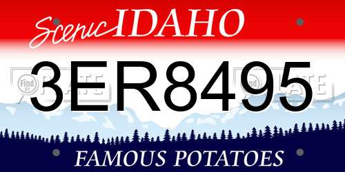 3ER8495 Idaho License Plate