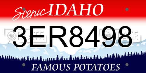 3ER8498 Idaho License Plate